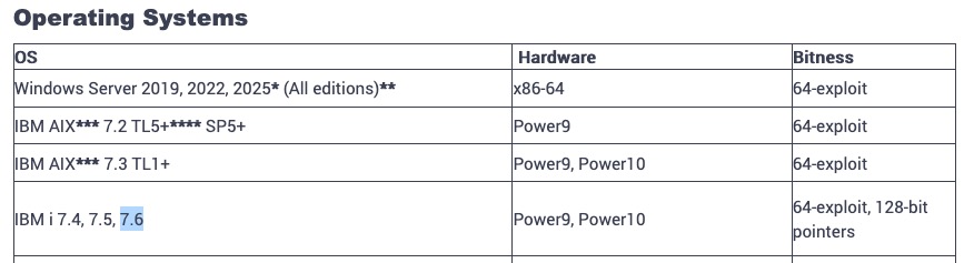 Image:Good News for IBMi customers - Domino 14.5 FP1 now supports IBMi 7.6