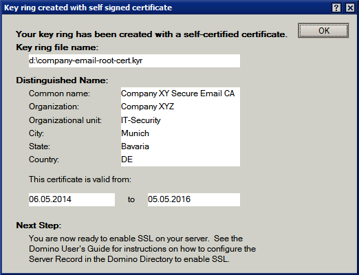 Image:The Dummies Guide to 2048 Bit SSL Self Signed Certificates in Domino