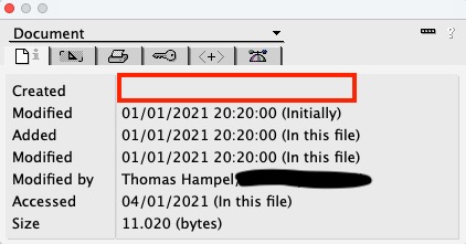 Image:Y2k21 problem in Notes property box - Created date is empty